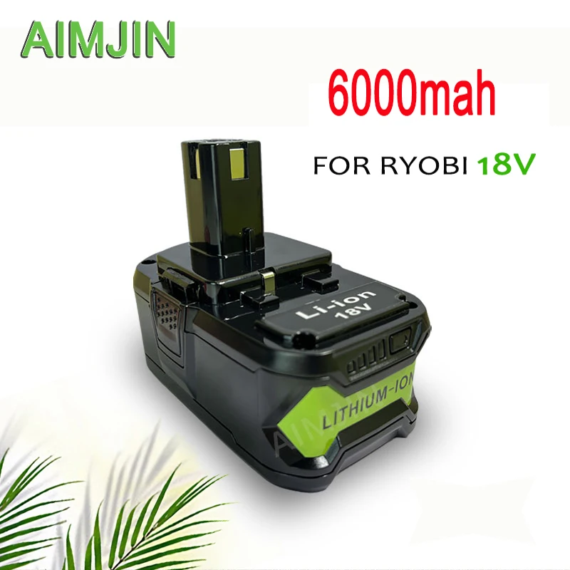 

6000mAh Lithium-ion Rechargeable Battery ，Suitable for RYOBI 18V Electric Tools P108 P109 P106 P105 Preplacement