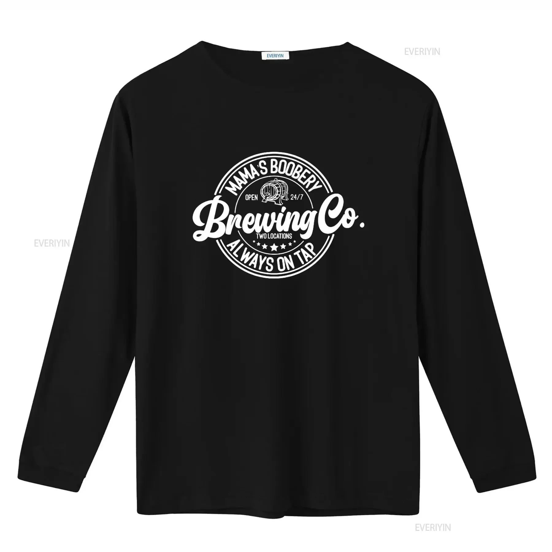 Mama'S Boobery Always On Tap Brewing Co T Shirt Breastfeeding Mama Funny Mom New Crewneck vintage Washed Stylish homme Slightly