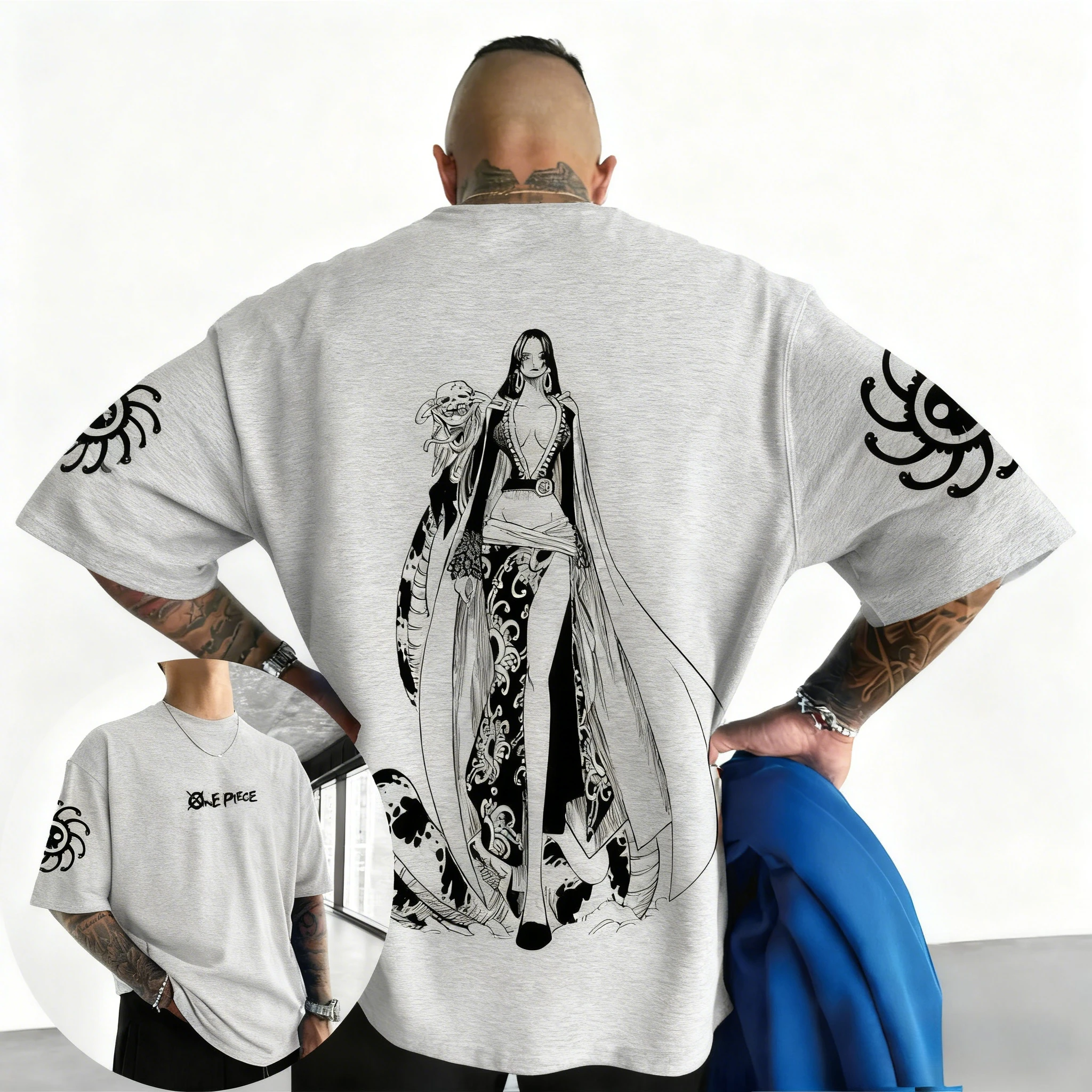 ONE PIECE Anime Boa·Hancock Printed T-shirt 2026 Men's and Women's Summer New Harajuku Large Loose Casual Parent-child Top