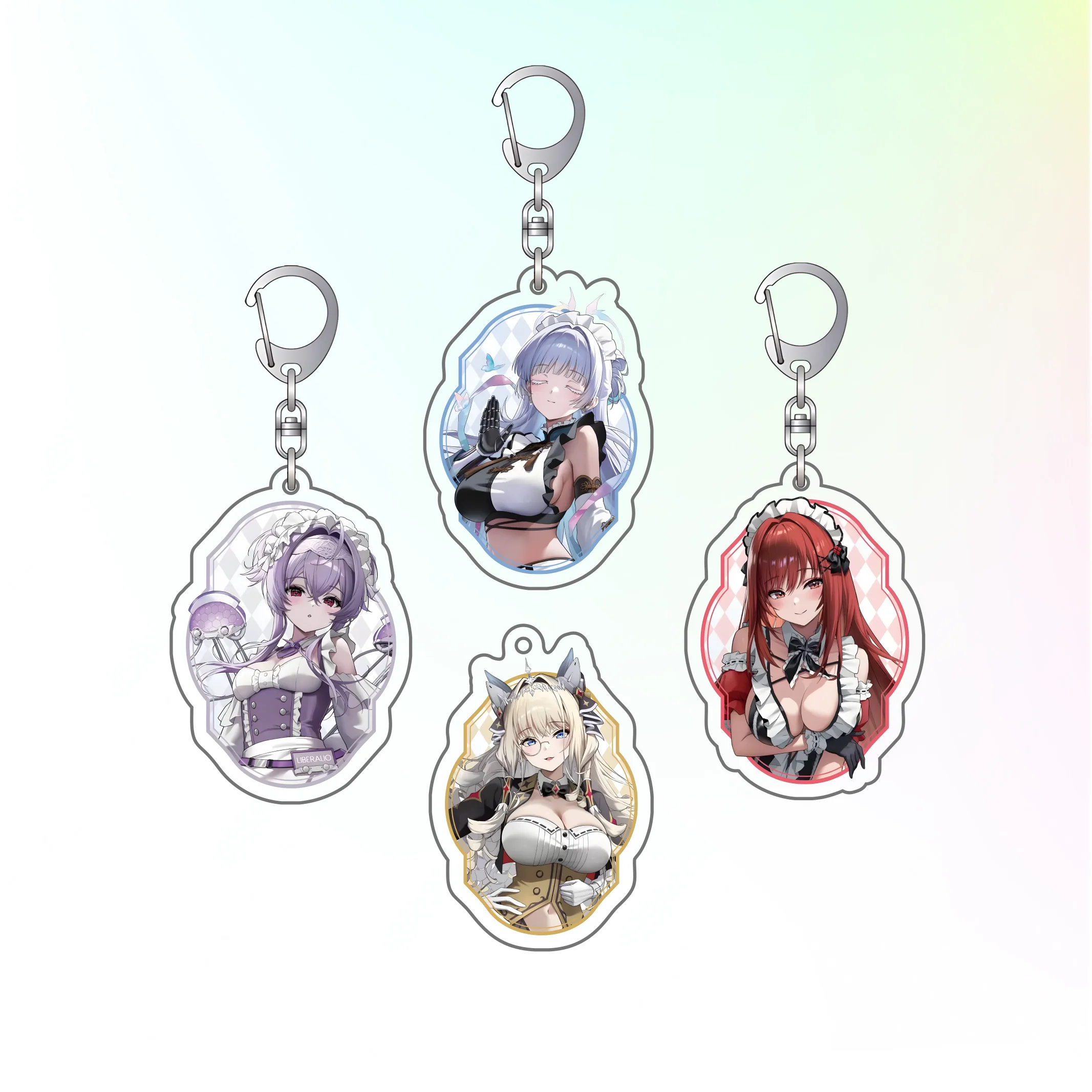 6 cm große Acryl-Schlüsselanhänger Liberalio Nayuta Rapunzel Crown Maid Ver. Anime-Figuren Geburtstagsgeschenke Anhänger für Rucksäcke, Handys, Autos