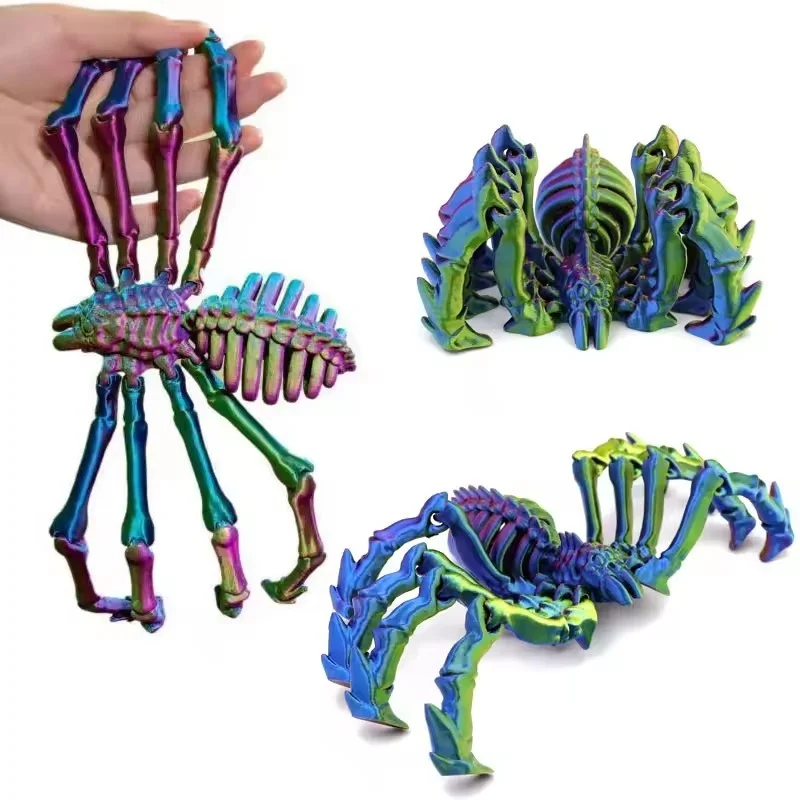 

3D Printed Spider Fidget Toy - Movable Joints, Retractable Design & Articulated Limbs for Desktop Decoration, Collection & Gifts