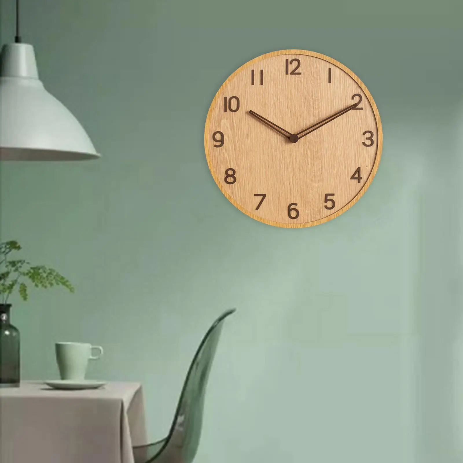 30cm Nordic Wooden Wall Clock Round Modern Silent Decorative No Ticking for Bar Hotel Home Office Classroom Bedroom Ornaments