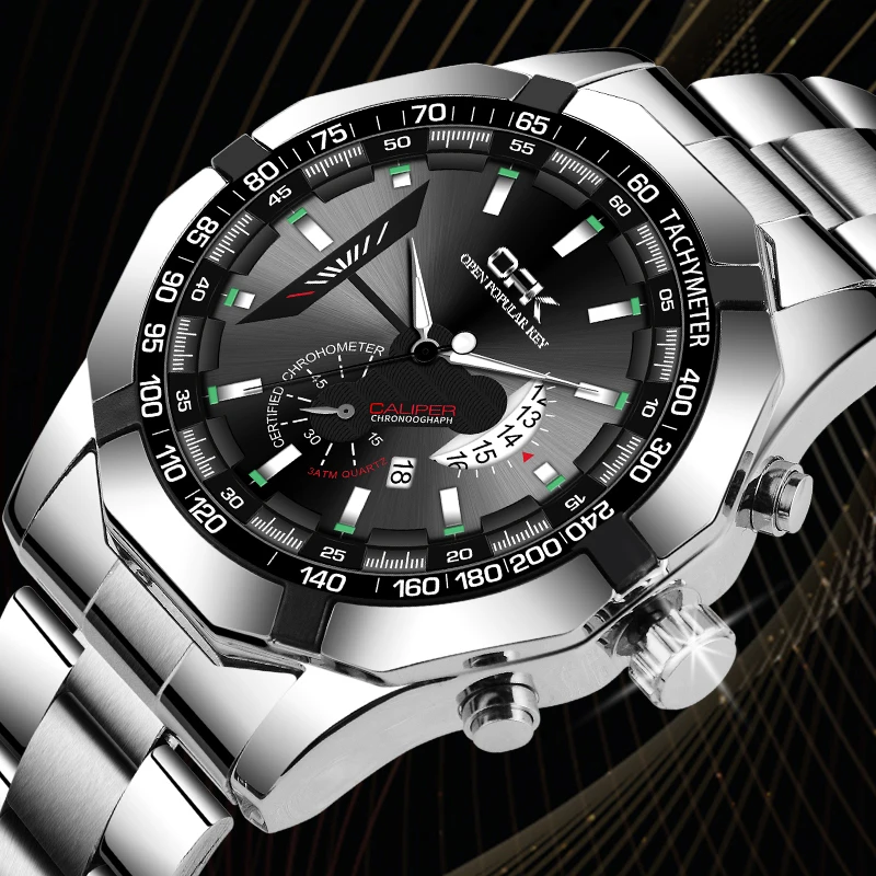 

Мужские часы OPK 8018, простые модные оригинальные деловые кварцевые часы ﻿ Наручные часы Водонепроницаемые светящиеся спортивные часы с датой недели для мужчин