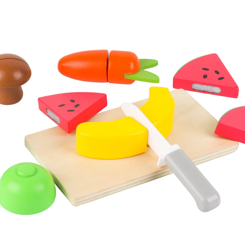 Fruit and Vegetable Slicing Cute Wooden Toys Children's Home Kitchen Toys Kids Kitchen Cutting Food Toys