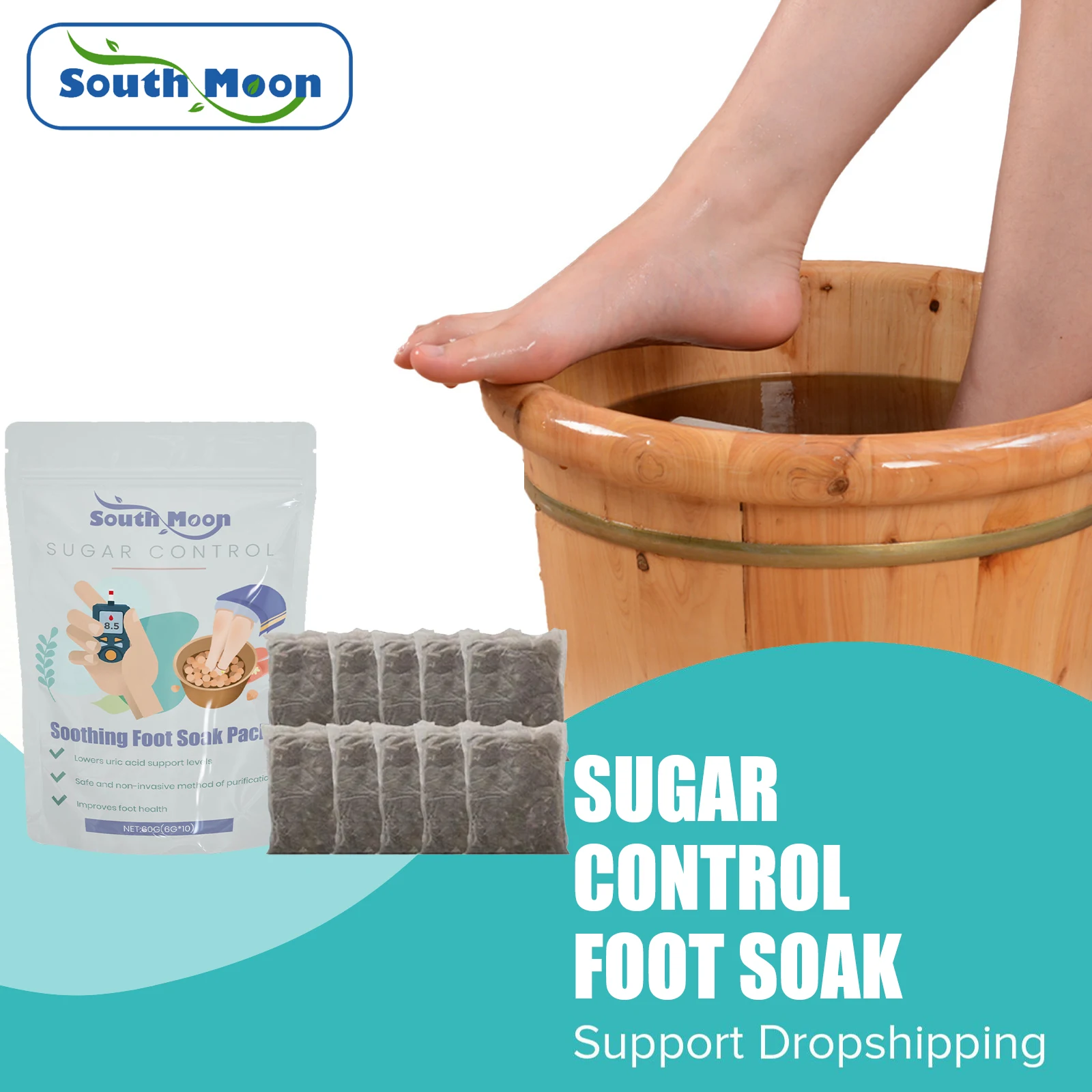 

Herbal Sugar Control Foot Bath ​Anti Diabetes Headache Relieve Fatigue Dehumidification Slimming Body Sugar Regulating Foot Soa