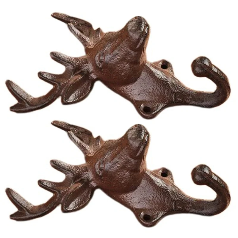 2 Pcs Iron Deer Antler Hook for Versatile Hanging Solution Home Decoration Dropship