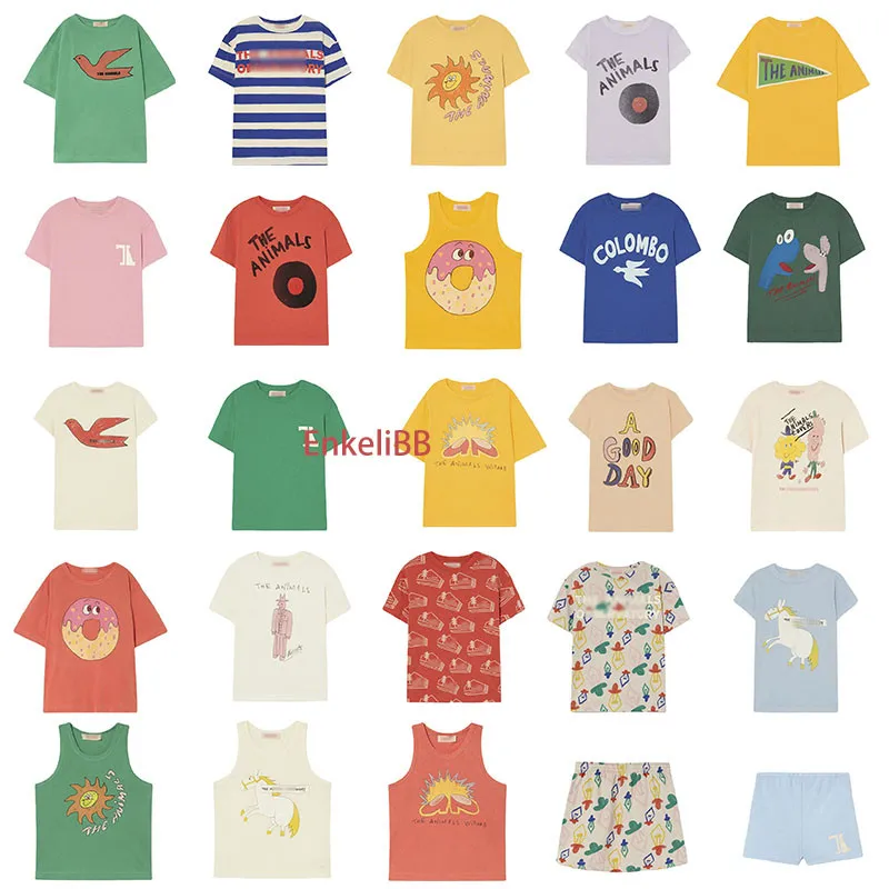 

EnkeliBB 2023 SS Kids Brand T Shirt Cartoon pattern Children Boys and Girls Casual T-shirt Short Sleeve Cotton made Tops