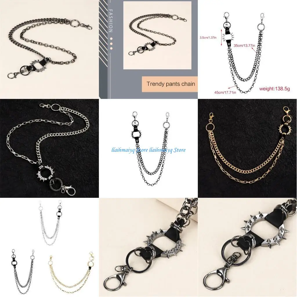 

573B многослойная цепочка в стиле хип-хоп, панк для джинсов, брюк, одежды, юбки, E-Girl Influencers, те же украшения для тела