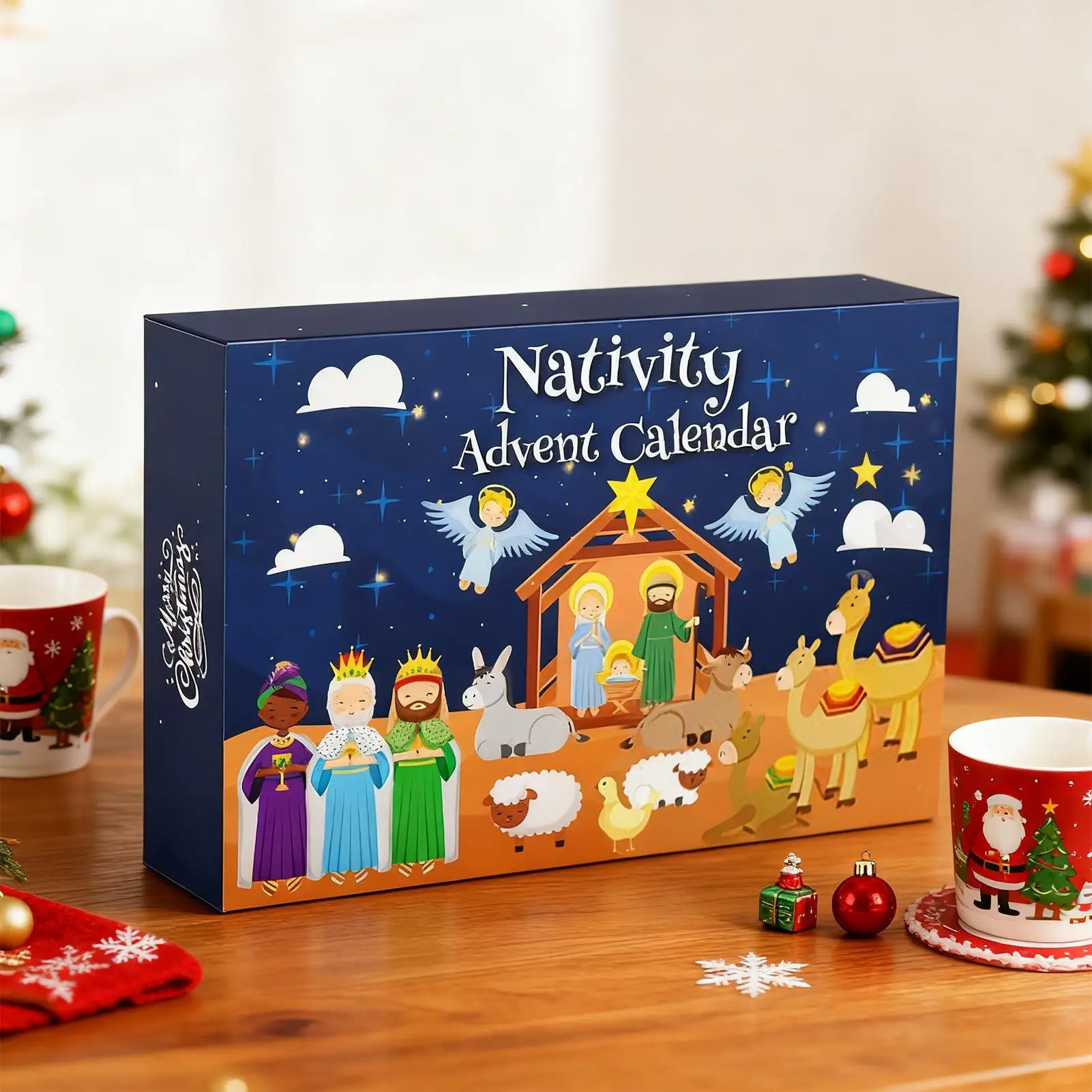 

192, обратный отсчет, Адвент, Рождественская сцена, домашний декор, христианские символы, рождественские настольные украшения для детей, спальни, гостиной