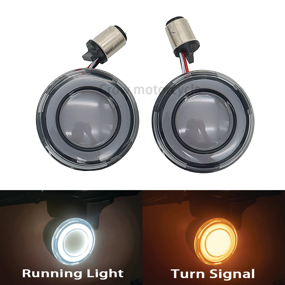 

Motorcycle Front 1157 LED Turn Signal Light Bullet Style Indicator Conversions Lamp For Harley Sportster Dyna Touring Softail