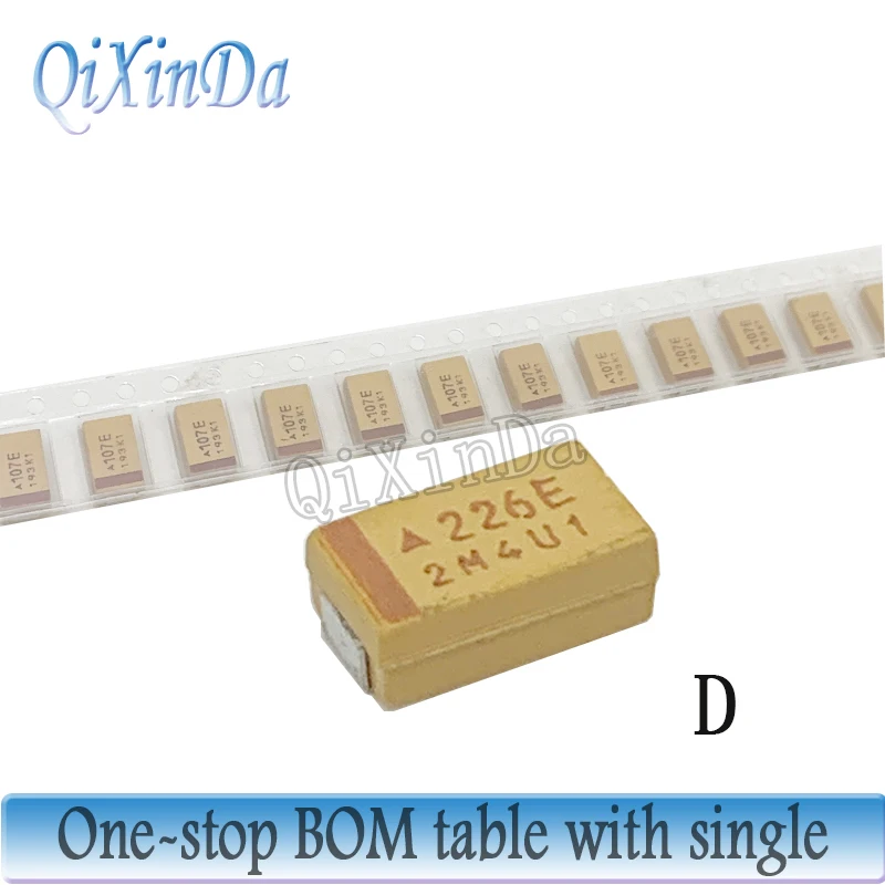 Condensador de tantalio tipo A, B, C, D, 10UF, 100UF, 220UF, 330UF, 470UF, 6,3 V, 10V, 16V, 25V, 35V, 50V, 2,2 UF, 4,7 UF, 22UF, 47UF, 3216, 10