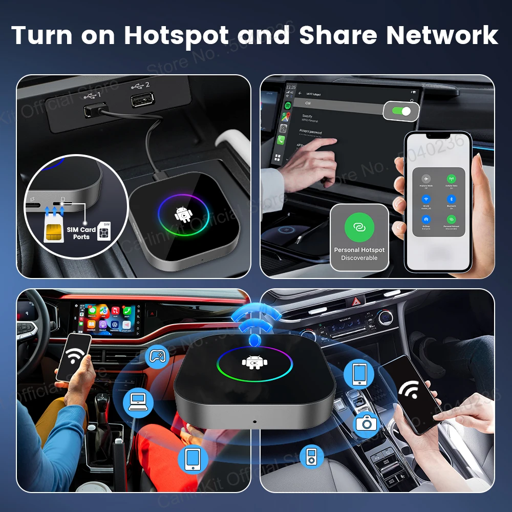 Nuovo 2025 Carlinkit Android 13 CarPlay R2 Box Wireless CarPlay Android Auto TV Video Box Qualcomm SM6225 Schermo diviso a 8 core FOTA