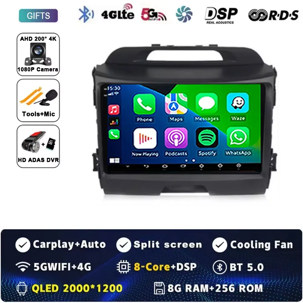 Voor KIA Sportage 3 Sportage R 2010-2016 Android 15 Autoradio Android Carplay Multimedia Speler autoradio 4G wifi Qualcomm 2din