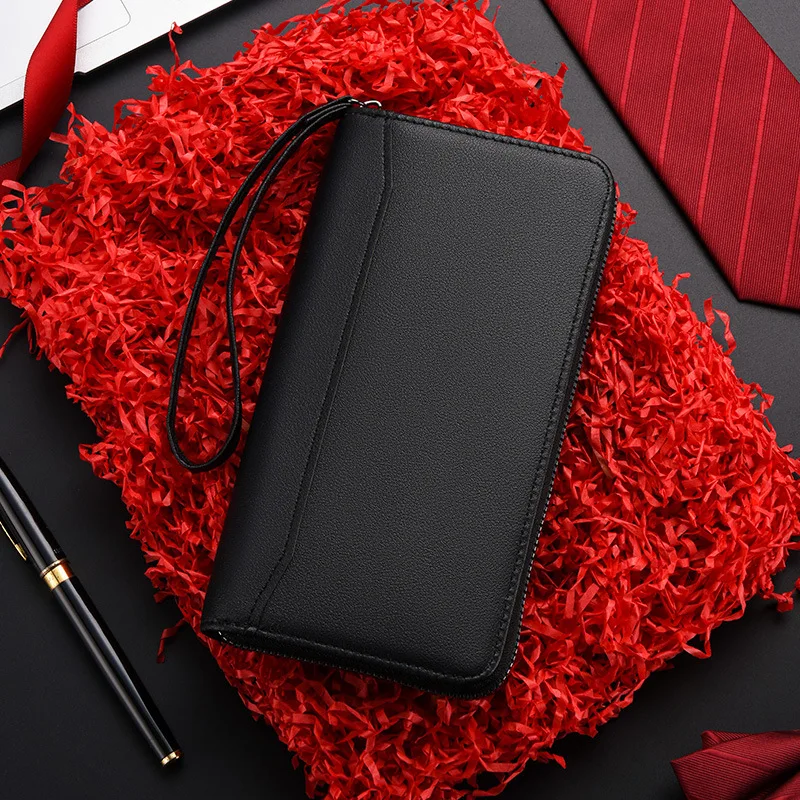 2026 New Men Long PU Leather Wallet, Splicing Large Capacity Business Clutch, Multi-Card Slot Zipper Male Phone Purse