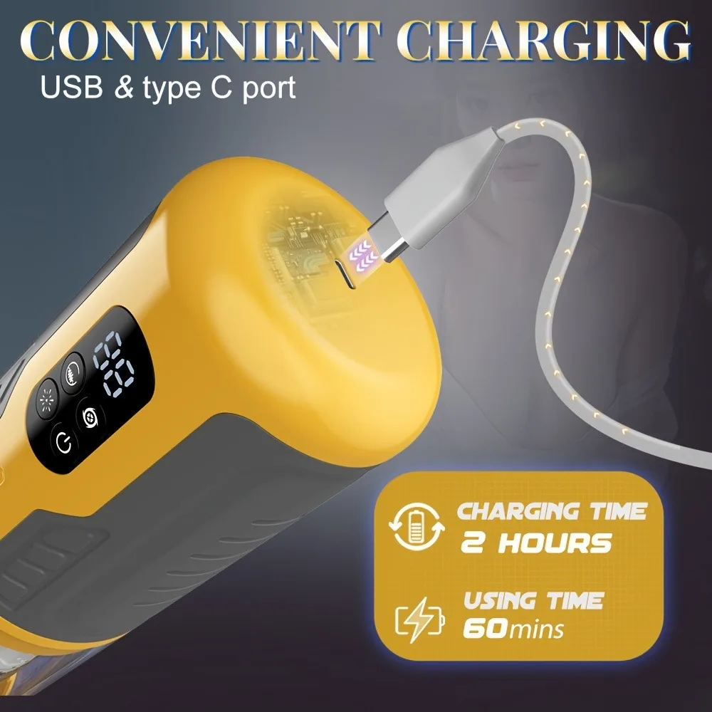 7 التوجه والدوران LED التلقائي ذكر الموزه لعق جيب كس الضارب بنقرة واحدة انفجار القضيب مضخة لعبة الجنس للرجال #6