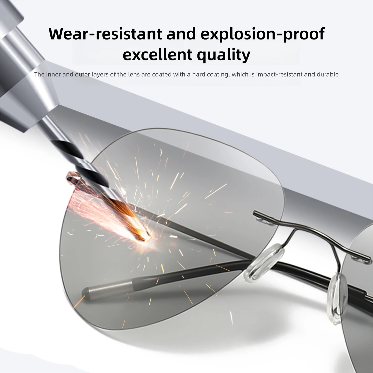 CAPONI Rimless Avation Sun Glasses For Men Discoloration Driving Fishing Polarized Sunglasses Light Weight Shades Male BS7466 #3