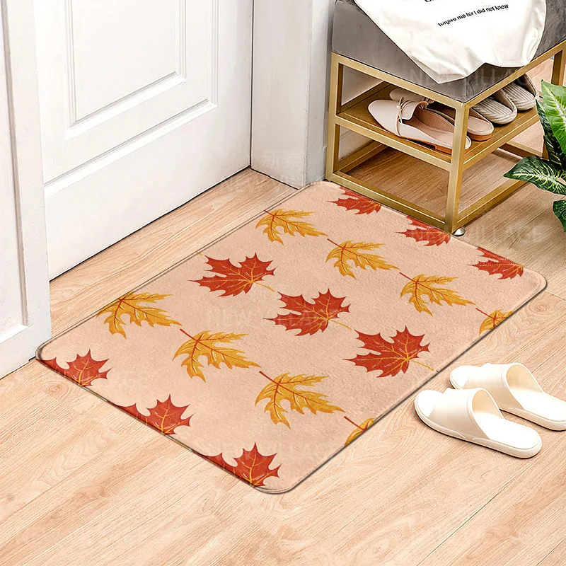 House entrance carpet Home door mat Living Room Bath Foot bathroom non-slip water absorption rugs bath green plant leaf decor