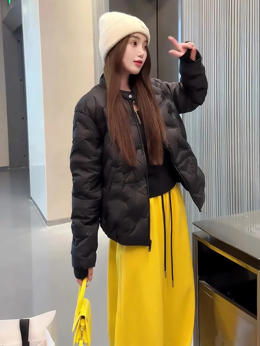 Ligero ort blanco Du down Jaet mujer Sli Stand Collar versátil cálido abrigo de invierno coreano Sle Casual ajuste suelto