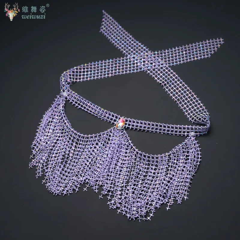 Maska do tańca brzucha, akcesoria konkursowe, dla dorosłych i dzieci, maska z frędzlami, ozdoba na konkurs taneczny orientalny.