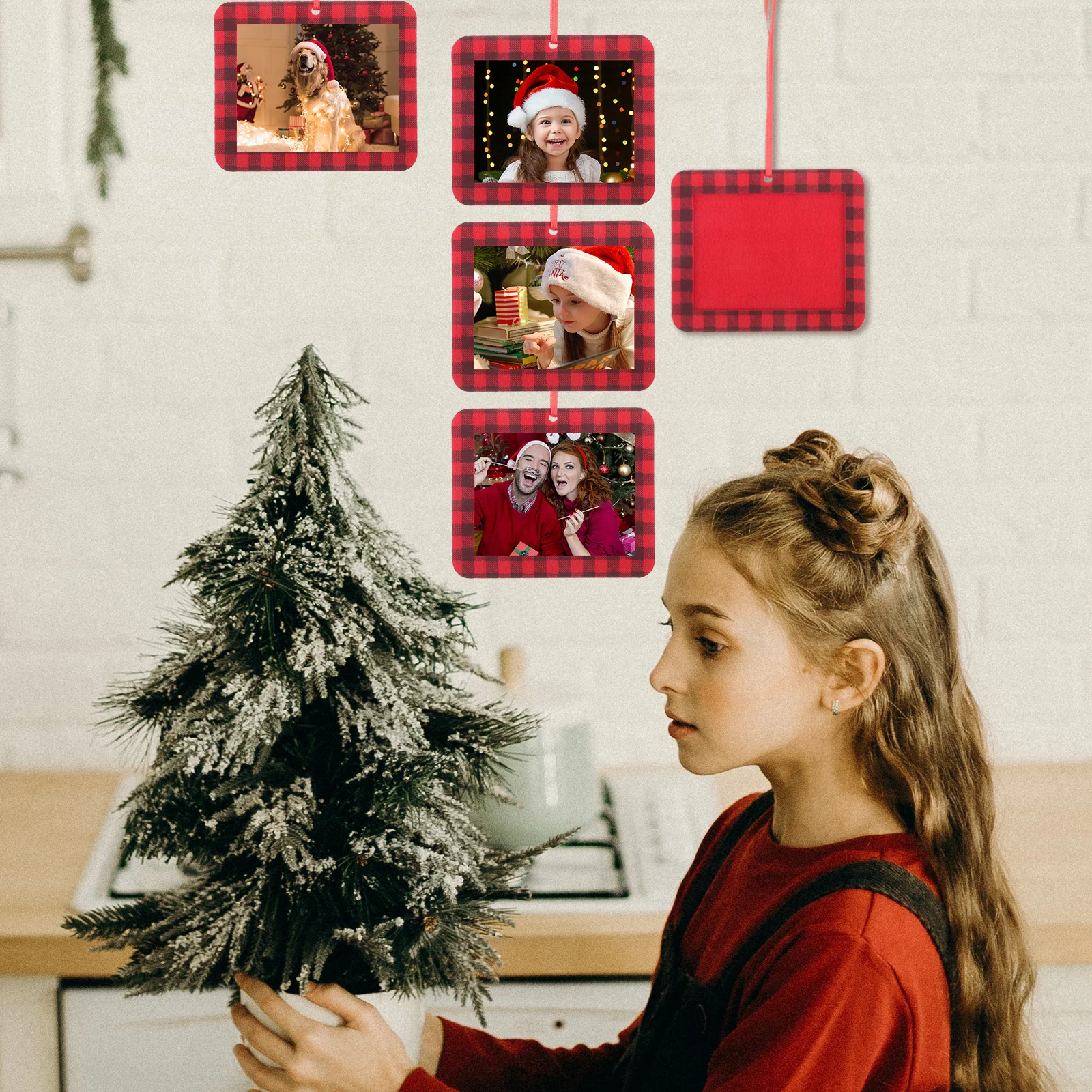 

12pcs Photo Decoration Felt Christmas Tree Pendant Xmas Picture Hanging Birthday Gift Ornament Diy Home Decor Gift