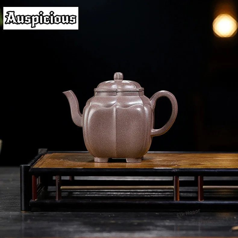 260ml Luxury Yixing Purple Clay Teapots Handmade Pot Raw Ore Section Mud Tea Infuser Kettle With Filter Zisha Teaset Accessories