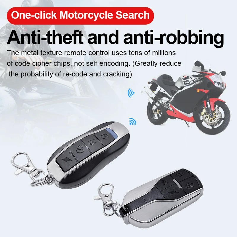 Engine Start Immobiliser Remote Control Motorcycle Bike One Way Security Alarm System