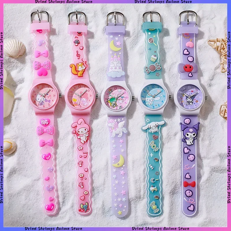 

Cute Anime Peripherals Cartoon Merchandise Cartoon Kt Cat Watch Kawaii Cinnamoroll Hello Kitty Kuromi Surprise Girl Toys Gifts