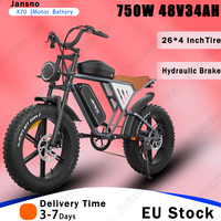 Electric Bicycle JANSNO X70g 750W Motor 48V34AH Dual Lithium Battery E Bike Hydraulic Brake 20*4inch Fat Tire Snow Electric Bike