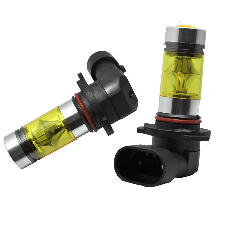 New 2x 9005 H10 9145 3000K Yellow 100W LED Headlight Bulbs Kit Fog Light