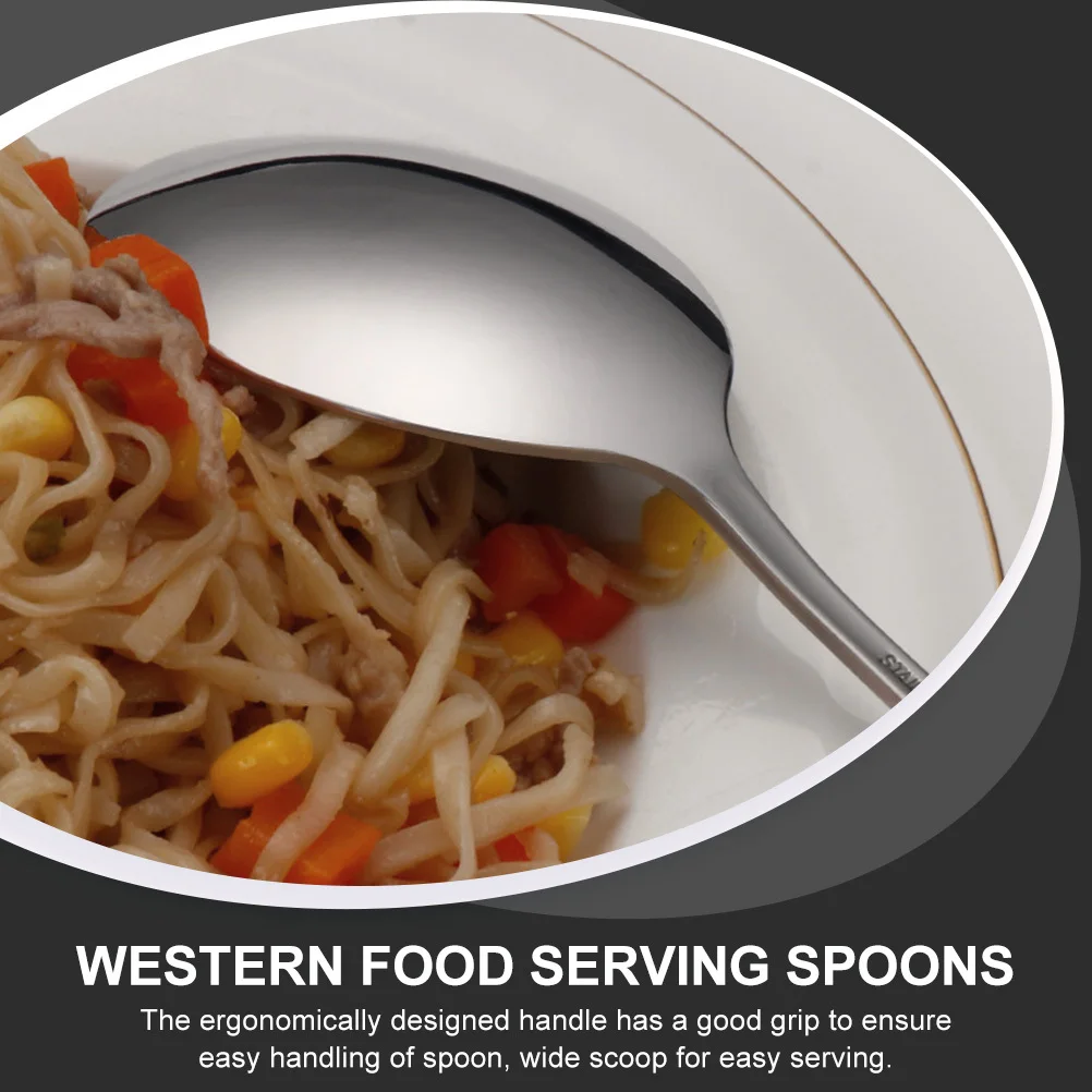 

2Pcs Stainless Steel Serving Spoons Premium Self-Service Scoops for Home Restaurant Hotel Practical Rice Soup