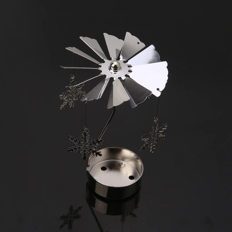 2025 New Rotary Spinning Tealight Candle Metal Tea light Holder Carousel Home Decor Gift