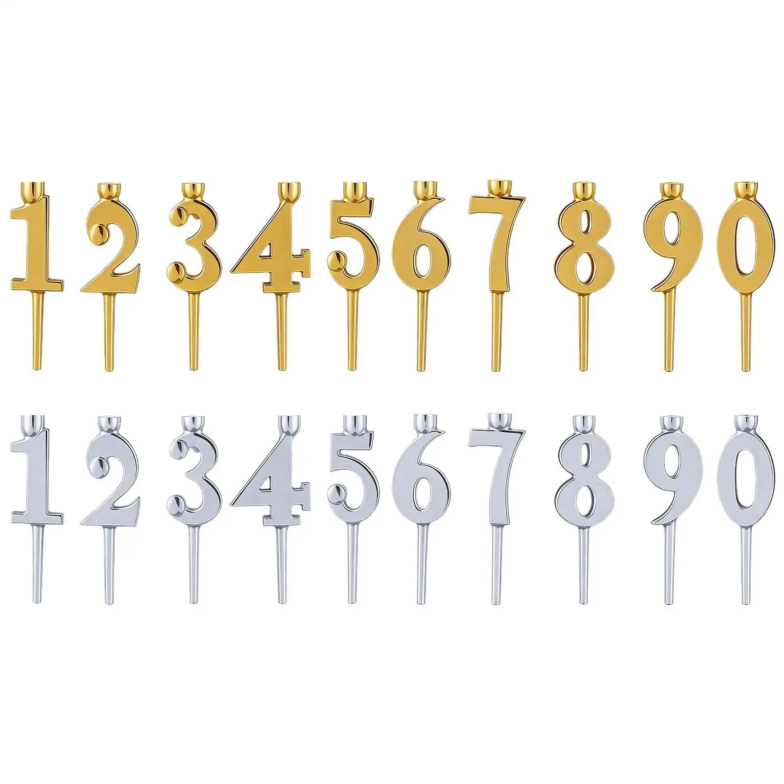 Number Candle 0-9 Number Party DIY Decorations Gold Crown Candles Topper for Happy Birthday Cake Queen Anniversary Decor - view 2
