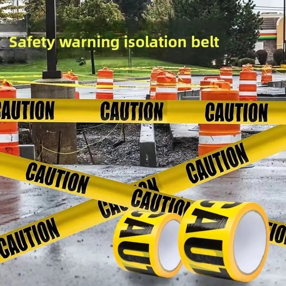 Premium Yellow Caution Tape Bold Black Text Bright Yellow Warning Tape Red Color Bold Lettering Isolation Line Scary Scene Decor