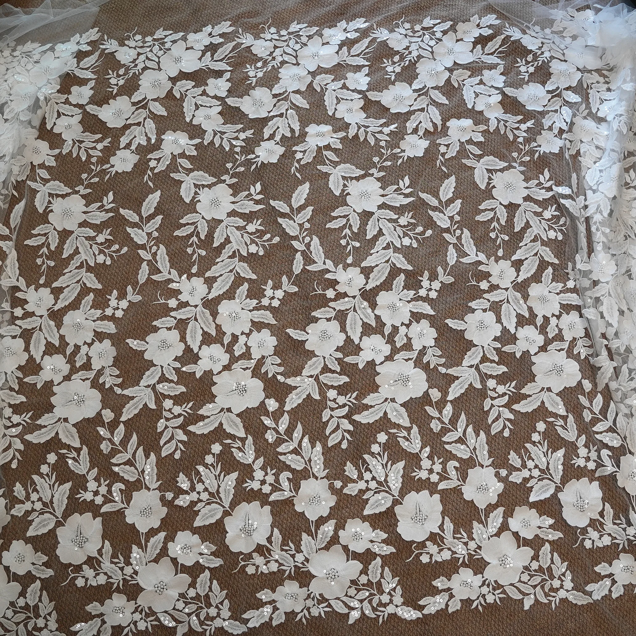 Wedding Floral Supply - Bridal Wedding Dress Headpiece Tulle Embroidery