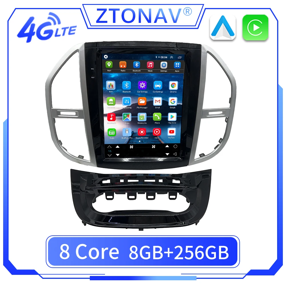 Car Radio Stereo For Mercedes Benz Vito W447 116 2014 2015 2016 2017 2018 2019 2020 2021 Car DVD Player Tesla style GPS Carplay