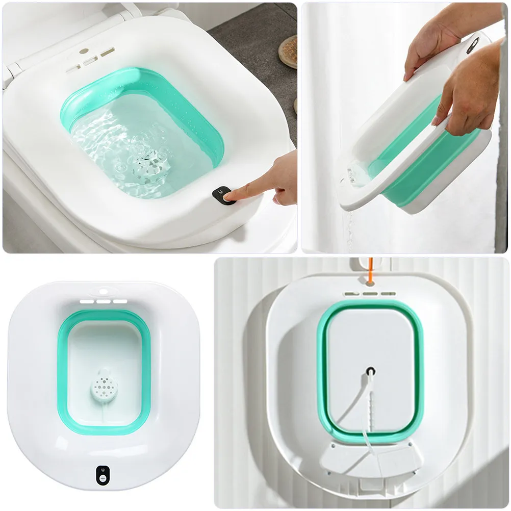 

Electric Toilet Seat Sitz Bath Basin Pregnancy Postpartum Hemorrhoids Relief Wash Basin Anti-Spill Ergonomic Design for Men