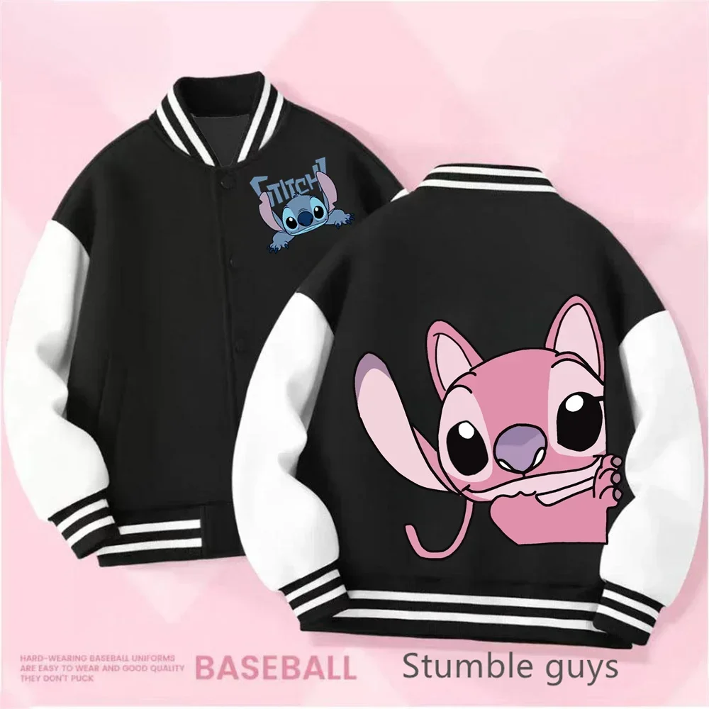 غرزة الاطفال البيسبول موحدة جديدة لطيف الكرتون الأزياء معطف الحلو الفتيات والفتيان الرياضة عارضة قمم ربيع الخريف الأرجواني سترة