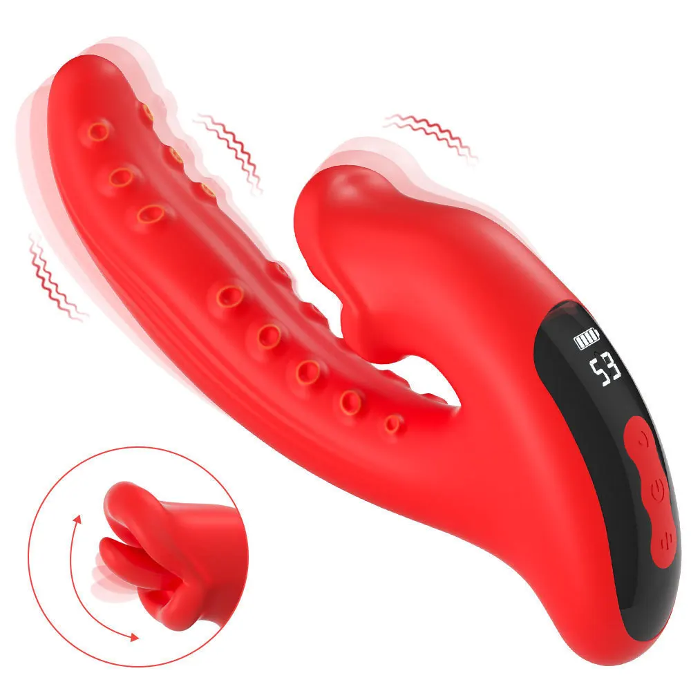 2 in 1 Licking Swing Tongue G Spot Dildo Vibrator Sex Toys for Women Clitoral Stimulation Massager Adults Masturbator Tools 18+