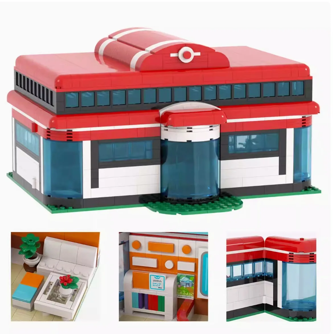 Pokemon Center Bausteine Actionfigur Spielzeug Große Größe