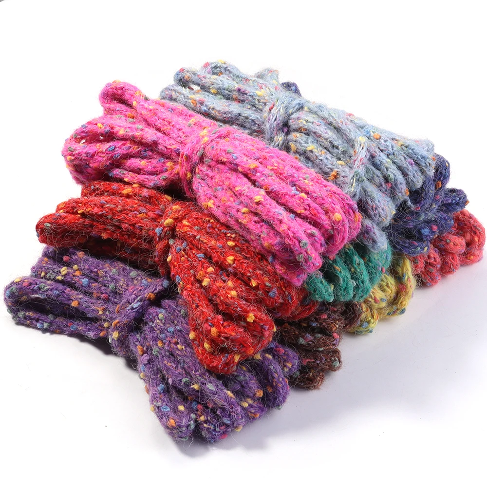 

5Yards 10mm Round Braided Cords Colorful Handmade Polka Dot Knitted Wool Rope For DIY Jewelry Making Bracelets Necklace Supplies