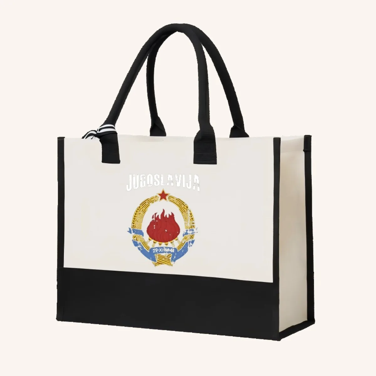 JUGOSLAVIJA 2026 وصول جديد موضة عملية واسعة قابلة لإعادة الاستخدام حمل حقيبة نمط طباعة 2 لهجة الثقيلة حقيبة كتف كبيرة ل