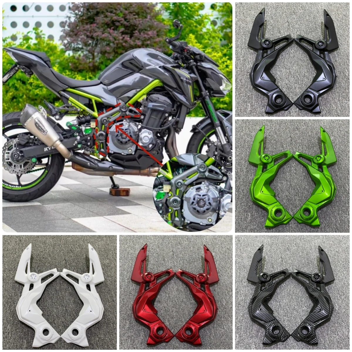 

For Kawasaki Z900 2020 2021 2022 2023 Engine Side Cover Frame Protector Panel Fairing Kit Motorcycle Body Trim Decoration Parts