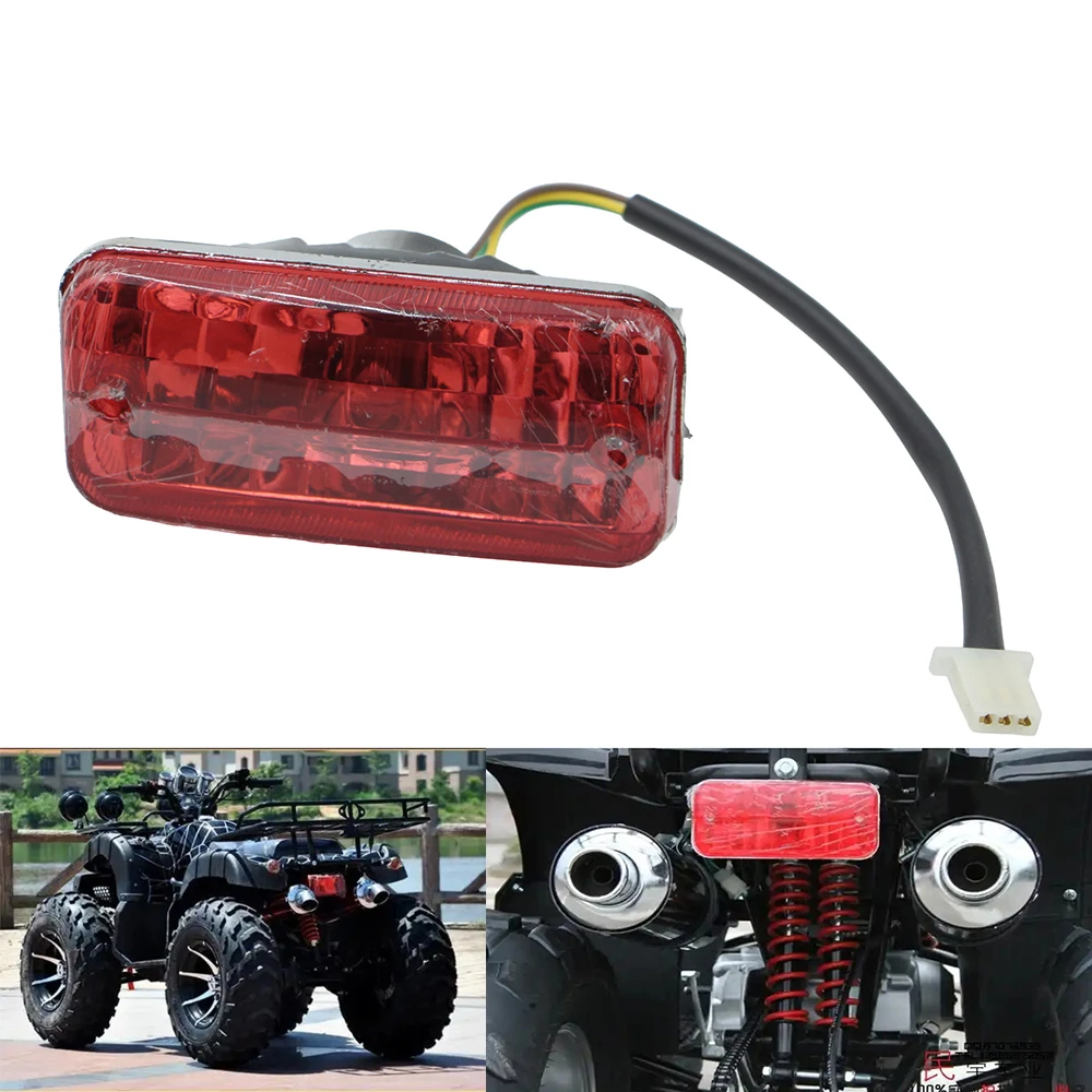 Motorcycle Rear Tail Light Brake Stop Lamp With 3 Pin Plug For ATV Quad Pit Dirt Bike Electric Scooter E-Bike Taillight Replacem
