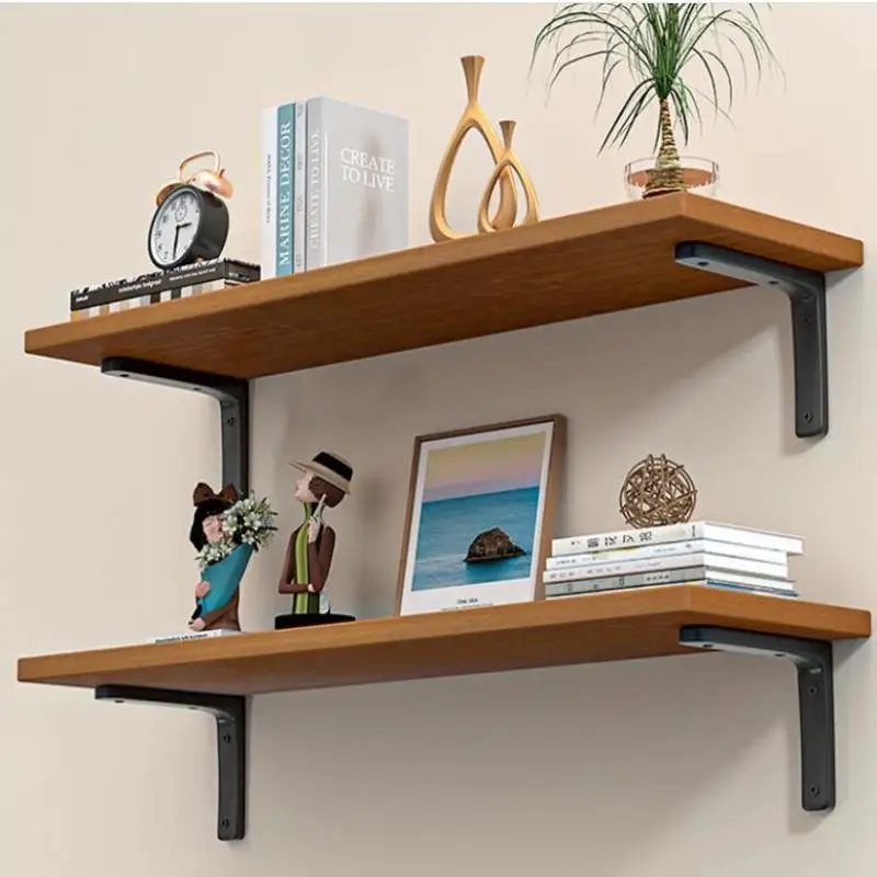 Saving Storage Display Rack Kitchen Bathroom Wall Shelves Floating Wood Water Resistant-Space