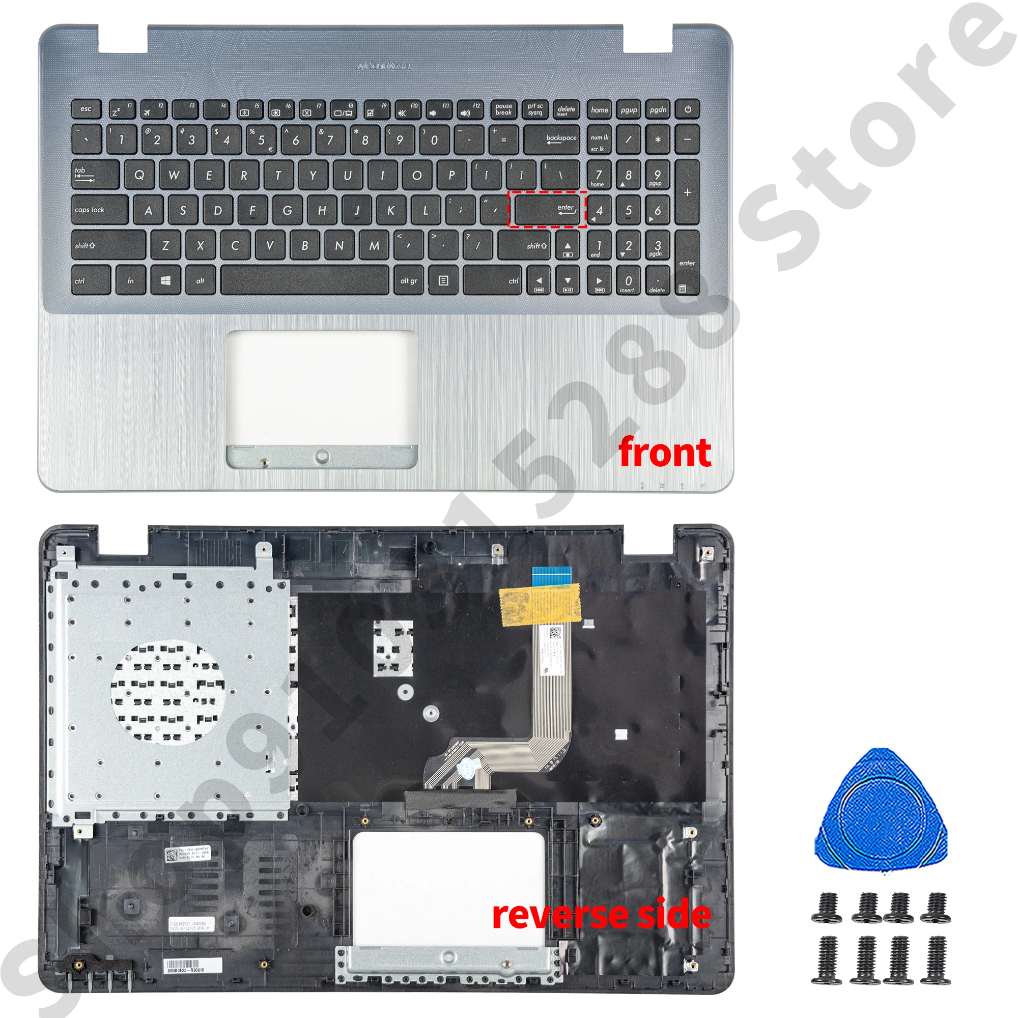 Imagem -03 - Teclado Origi para X542 X542u X542ur X542ba R542ua A580 F580 Fl8000 com Palmrest Capas para Laptop Inglês Europeu Ouro Bule