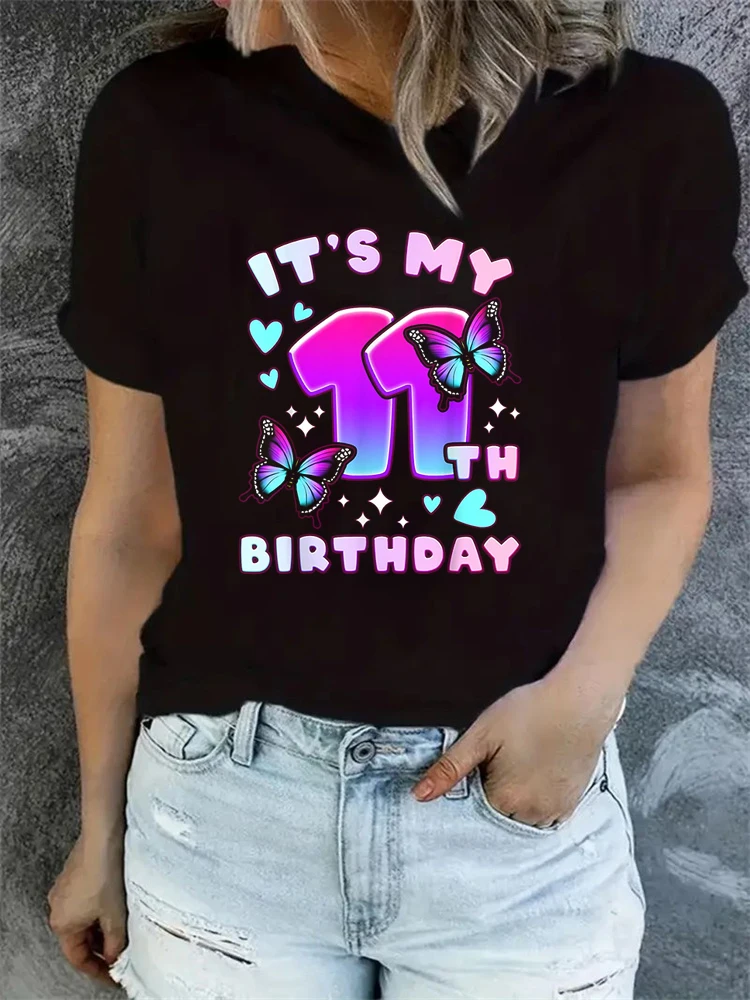 it's my 11th birthday Butterfly Love t shirts womens t shirts t shirts for women graphic tees womens short sleeve t shirts