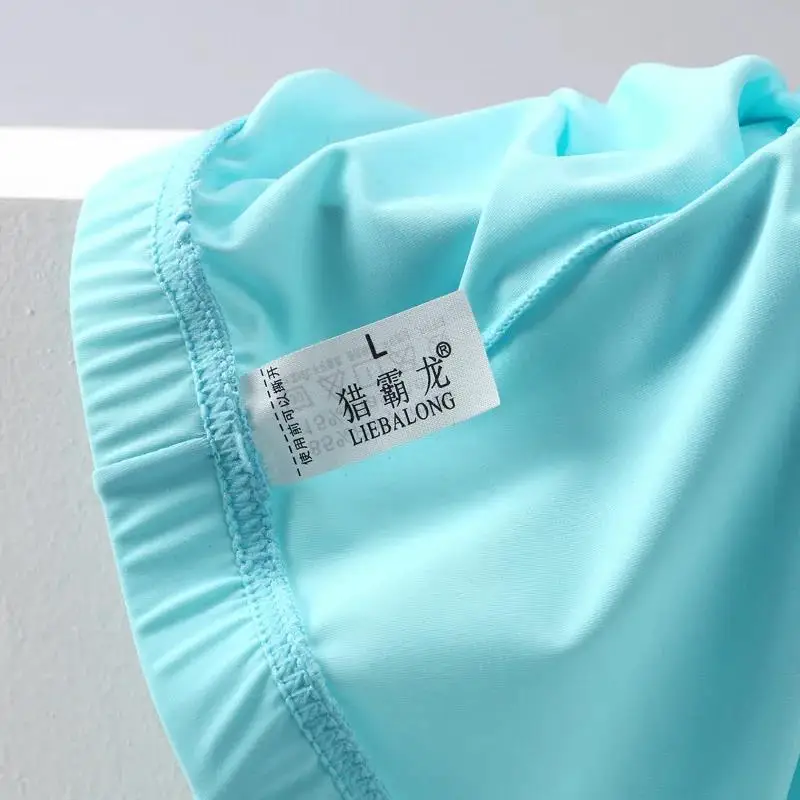 Men Big Pouch Underwear Ultra Thin Low Rise Ice Silk Boxer Shorts Bulge Pouch Sexy Underpants Elephant Panties 4
