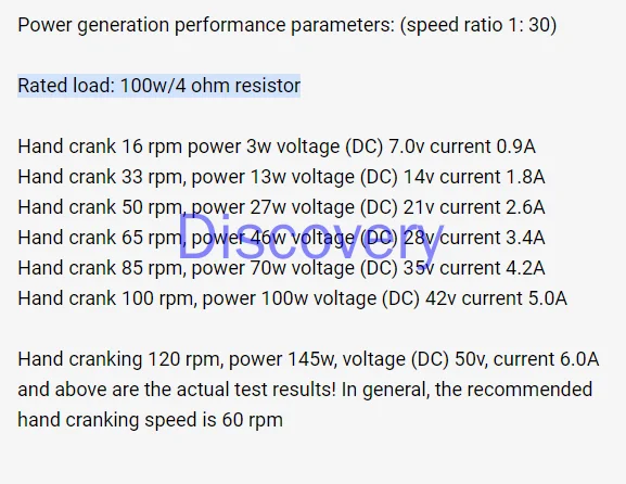 50W Hand-cranked Generator Rare Earth Strong Magnetic External Transmission High-power Gearbox Speed Increase Outdoor