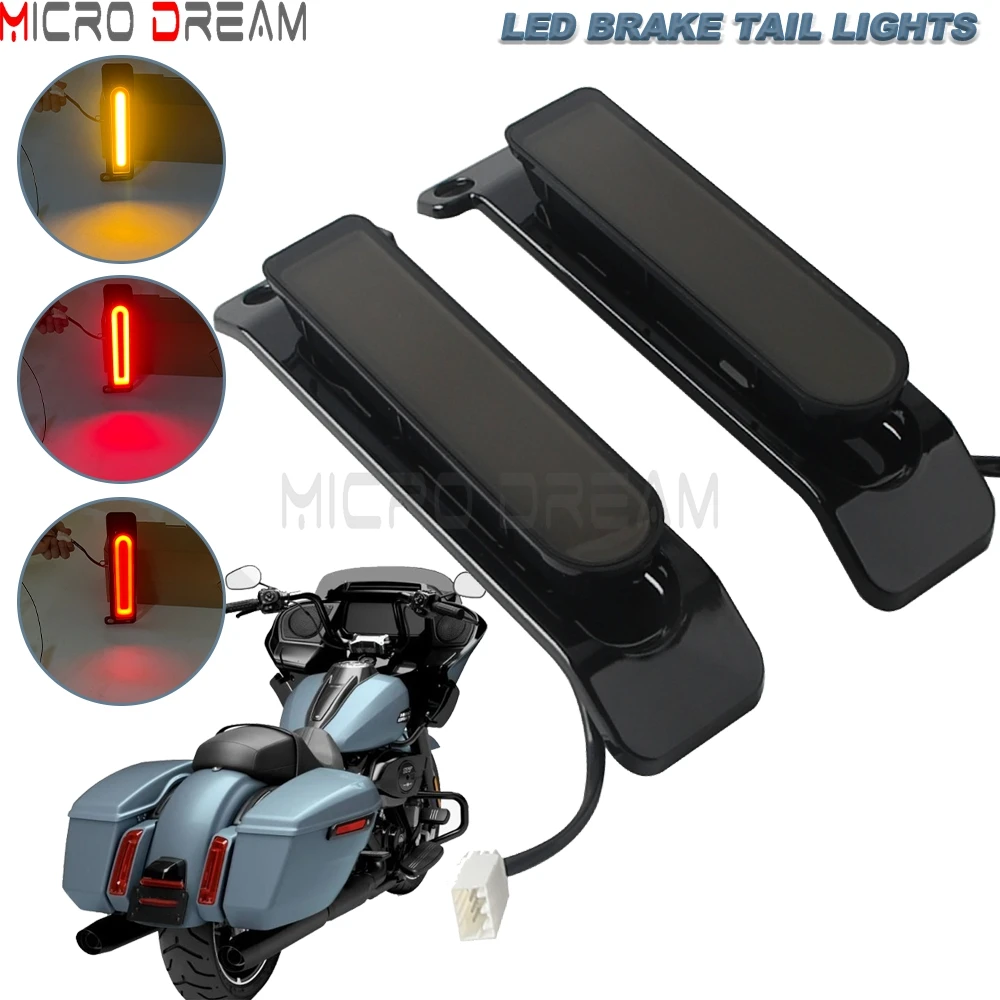 Motorcycle Turn Signals LED Red Brake Tail Lights Stop Lamps For Harley Road Glide FLHTCU FLHTCUL FLHTK FLHTKL FLTRU 2014-Later