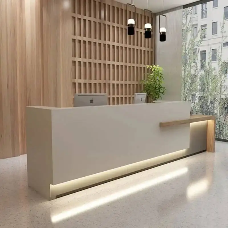 

Reception Desk Advisory Home Counter Modern Barbershop Lighting Accessories Simple Cashier Table Gym Theke Rezeption Beauty